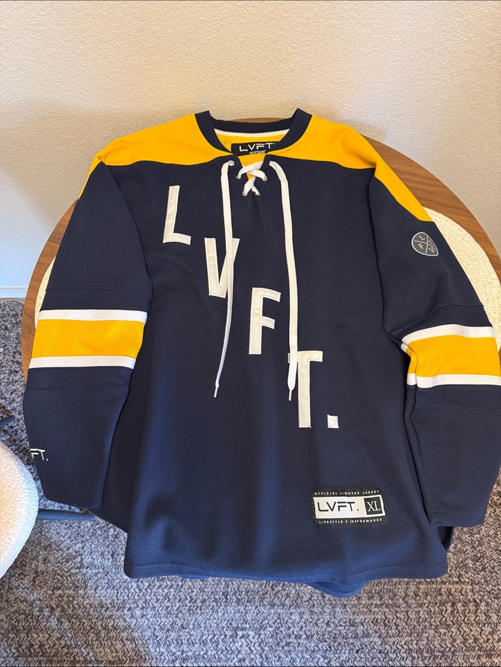 LVFT. Navy & Yellow Hockey Pullover Jersey